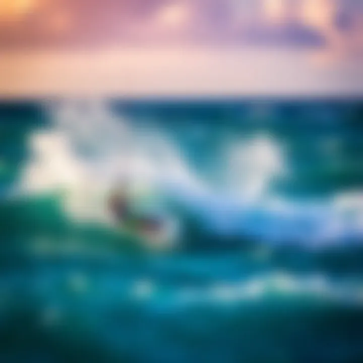 Vibrant kiteboarding scene capturing dynamic action