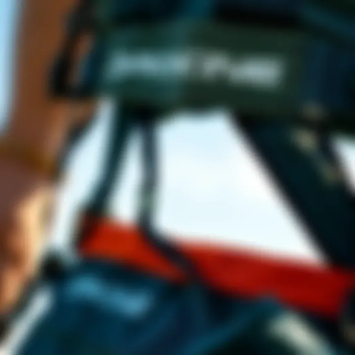 Quality Kitesurfing Harness Close-up of Dakine kitesurfing harness showcasing quality materials