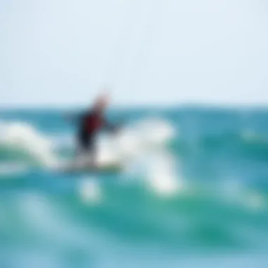 Kiteboarding with Mystic Wetsuit Kiteboarder wearing a Mystic wetsuit in action on the water