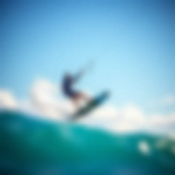 A kiteboarder gliding effortlessly over the water with a duotone foil