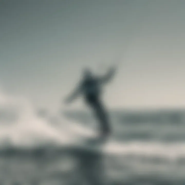 A kiteboarder skillfully maneuvering with duotone wings on the water.