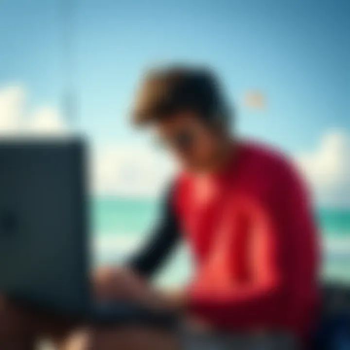 A person analyzing promotional offers on a laptop