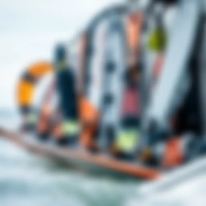 Exciting kiteboarding equipment on display