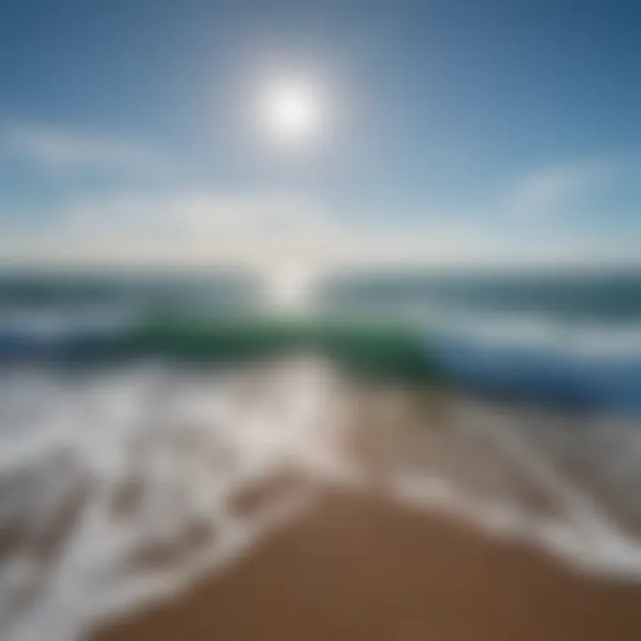 Calm ocean waters reflecting a clear blue sky at Flagler Beach