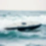 An overview of a foil surf machine on the water