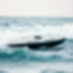 An overview of a foil surf machine on the water