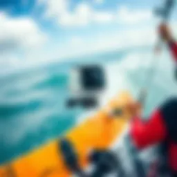 GoPro mouth mount attached while kiteboarding