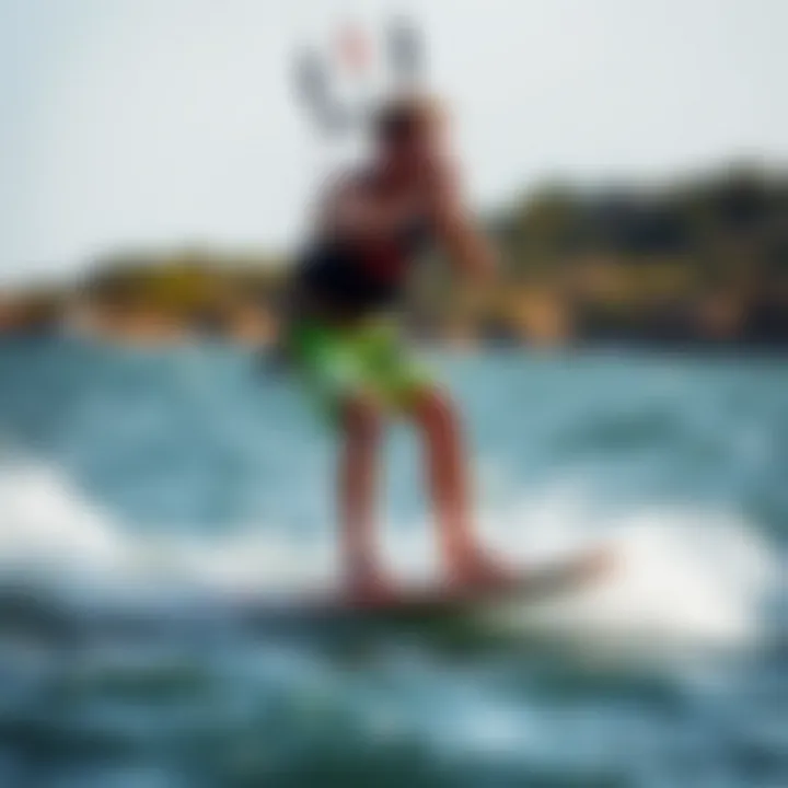 Mastering the Hydrofoiling Technique Kiteboarder demonstrating hydrofoiling technique on water