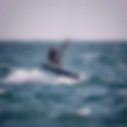 Hydrofoil kiteboard gliding above water