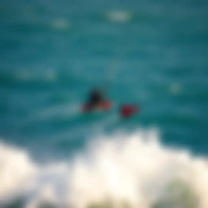 An aerial view of a kiteboarding competition featuring lift foils