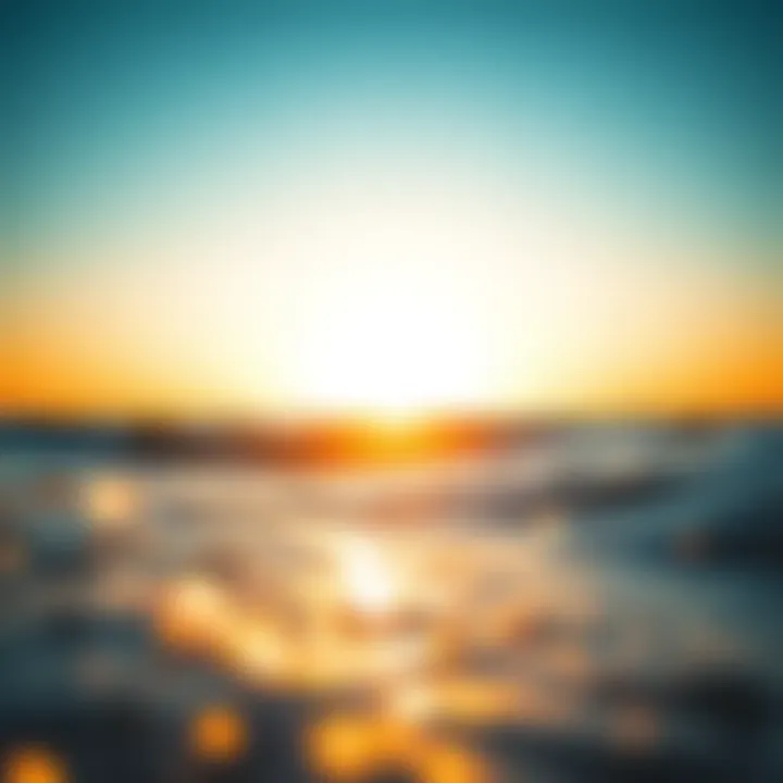 The tranquil beauty of Isla Blanca at sunset, showcasing its stunning natural scenery Serene landscape of Isla Blanca during sunset