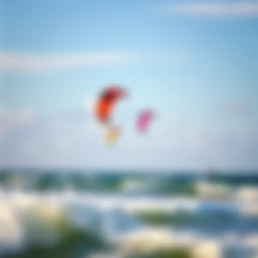 Vibrant Kites in Motion Above Myrtle Beach Colorful kites soaring over the ocean