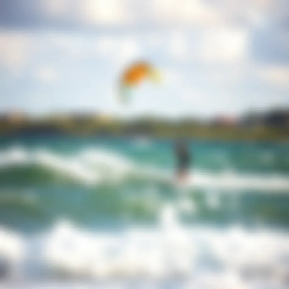 Vibrant kite surfing scene at a beach in Puerto Rico
