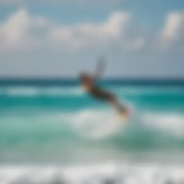 A scenic view of a popular kiteboarding location