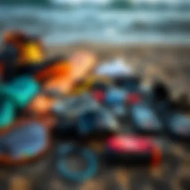 Key Kitesurfing Gear Essentials Essential kitesurfing equipment laid out