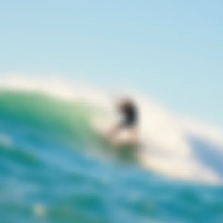 Kitesurfer in Action A kitesurfer expertly maneuvering through waves