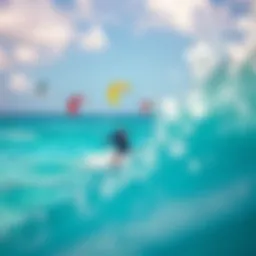 Vibrant kites soaring above a turquoise sea