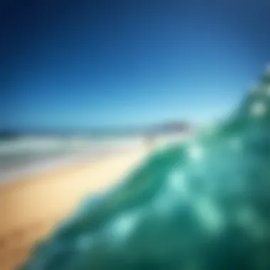 Serene beach landscape showcasing the perfect conditions for kiteboarding