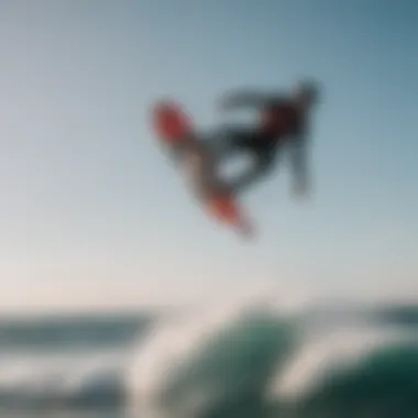 A rider successfully using a hydrofoil while kiteboarding