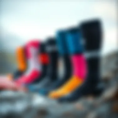 Diverse Styles of Neoprene Surfing Socks Variety of neoprene surfing socks in different styles and colors