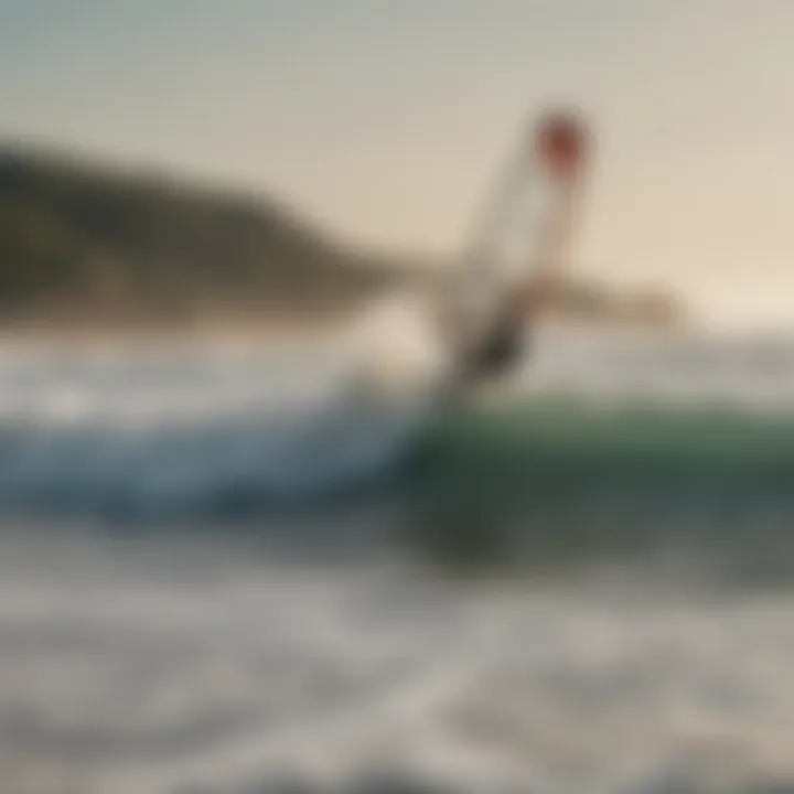 A stunning beach setting with kiteboarders enjoying the waves