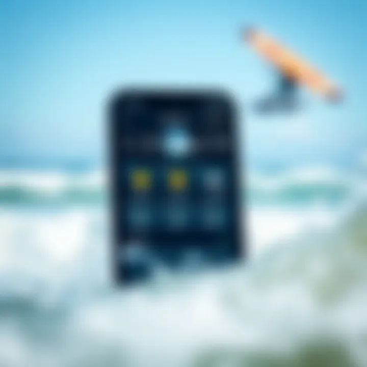 Weather App Features Screenshot of a popular kiteboarding weather app interface