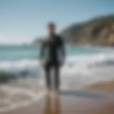 Patagonia Spring Wetsuit showcased on a beach