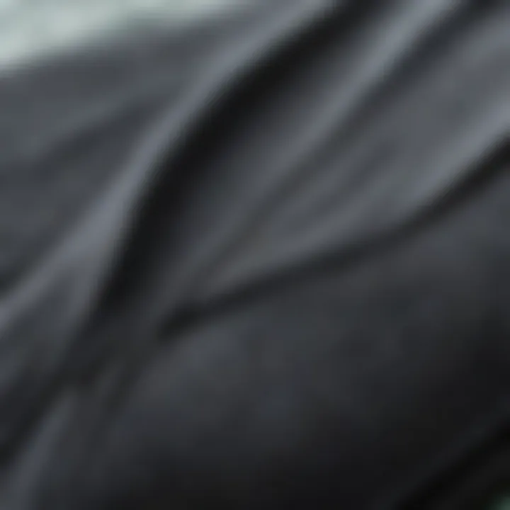 Close-up of wetsuit materials and stitching