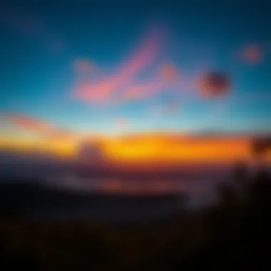A vibrant sunset view from a hilltop overlooking Saipan