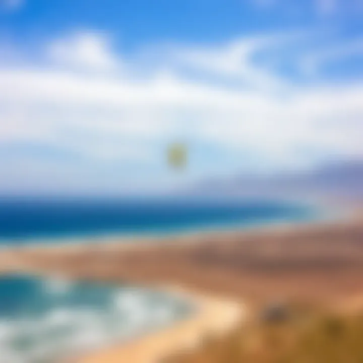 A scenic panorama of San Carlos with wind patterns visible in the sky