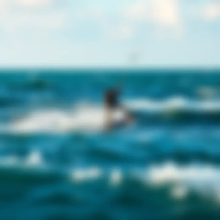 Kiteboarder soaring over the waves in San Carlos