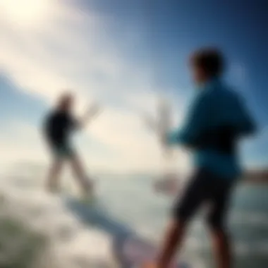 Training session at a kiteboarding facility in San Carlos