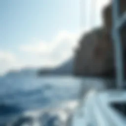 A breathtaking view of the Sardinian coastline from a catamaran
