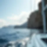 Sardinia's Stunning Coastline A breathtaking view of the Sardinian coastline from a catamaran