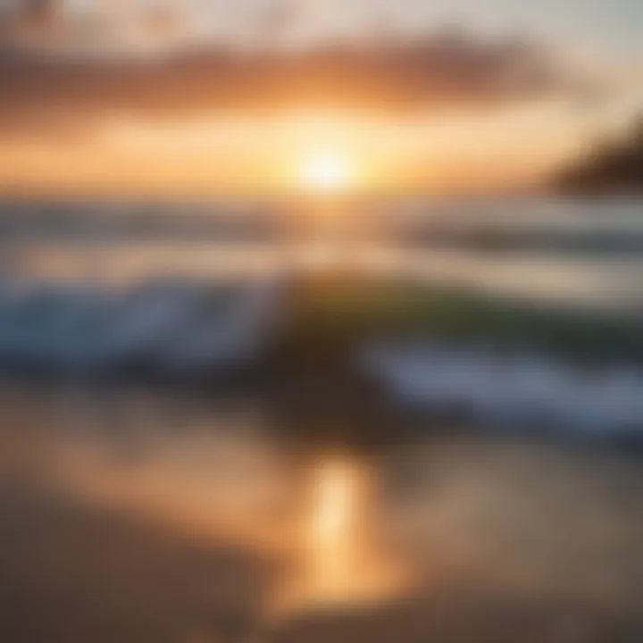 A scenic view of Shell Point Beach at sunset, showcasing the vibrant colors reflecting on the water.