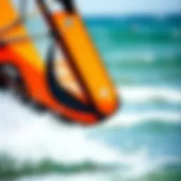 Detailed view of a kiteboarding foil wing