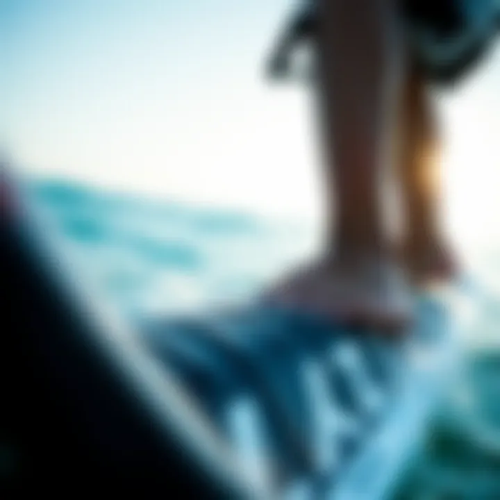 Close-up of innovative kitesurfing gear highlighting advanced materials and design