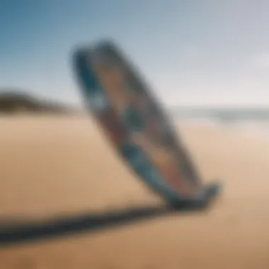 Innovative kiteboarding gear displayed on a sandy beach