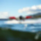 Innovative lake hydrofoil in action above water