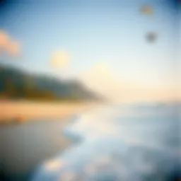 A serene beach setting ideal for kiteboarding.