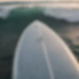 Close-up view of a foil surfboard highlighting its sleek design