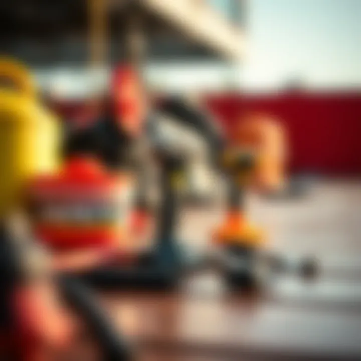 Safety gear and maintenance tools used in hydro wakeboarding