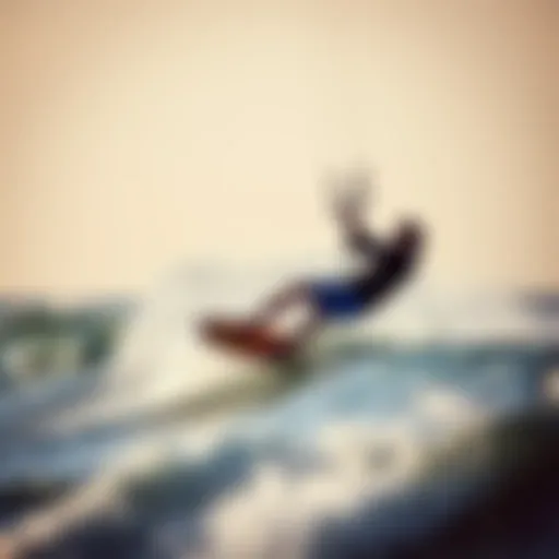 Dynamic kiteboarding action demonstrating slingshot wake