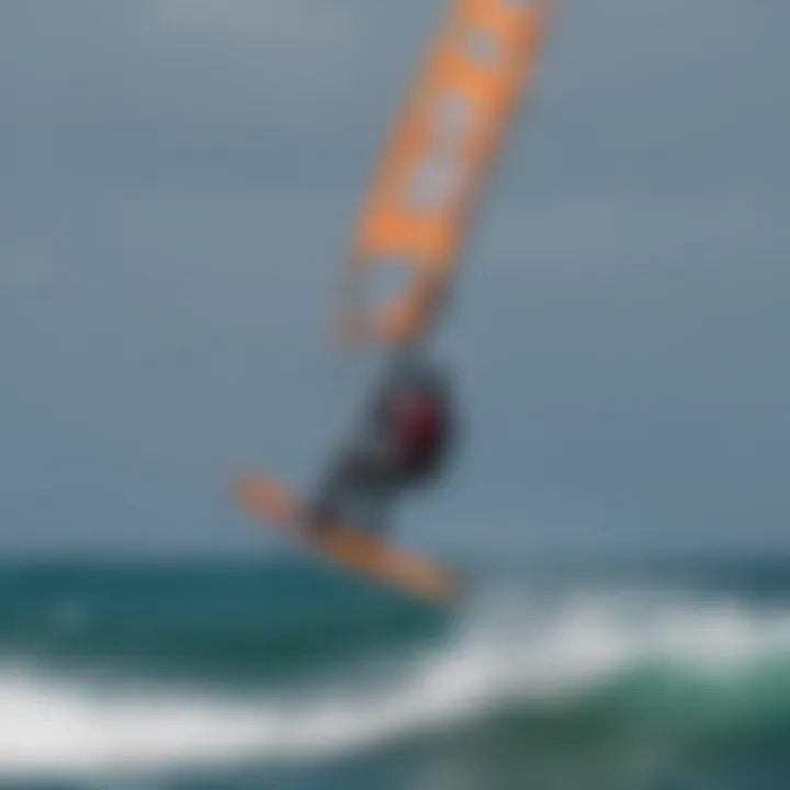 Kiteboarder using slingwing in diverse conditions