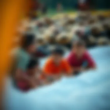 Fostering Bonds: Teamwork in Camp Children engaged in team-building activities at camp