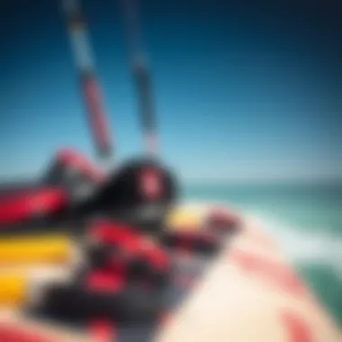 Essential Gear for Kiteboarding Enthusiasts Close-up of essential kiteboarding gear and equipment