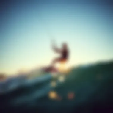 Kiteboarding with the Efoil A kiteboarding enthusiast using the flight board efoil