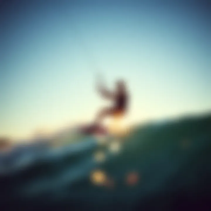 Kiteboarding with the Efoil A kiteboarding enthusiast using the flight board efoil