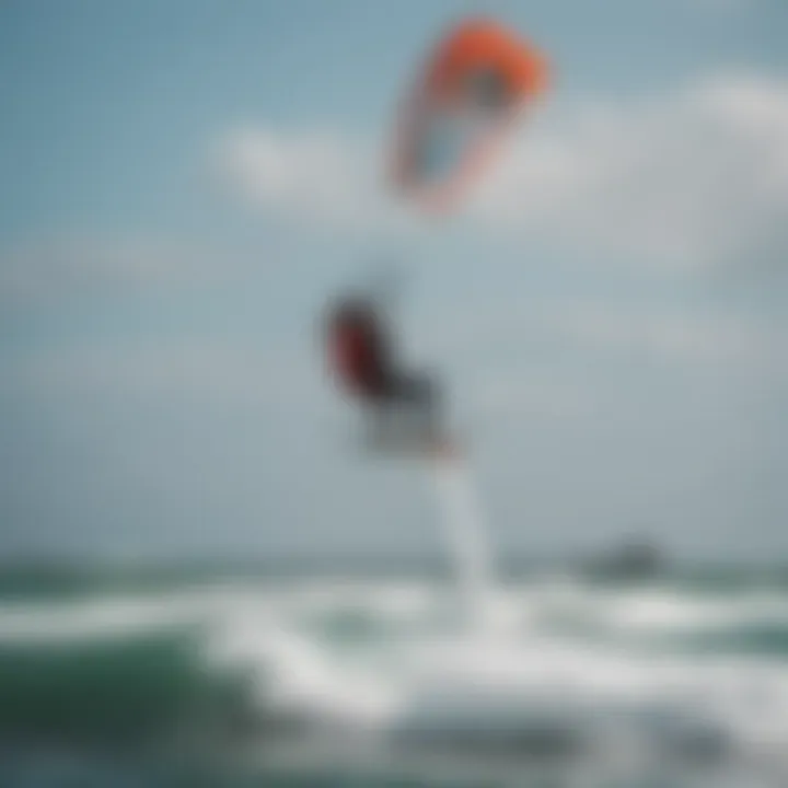 A dynamic kiteboarding scene with diverse kite designs