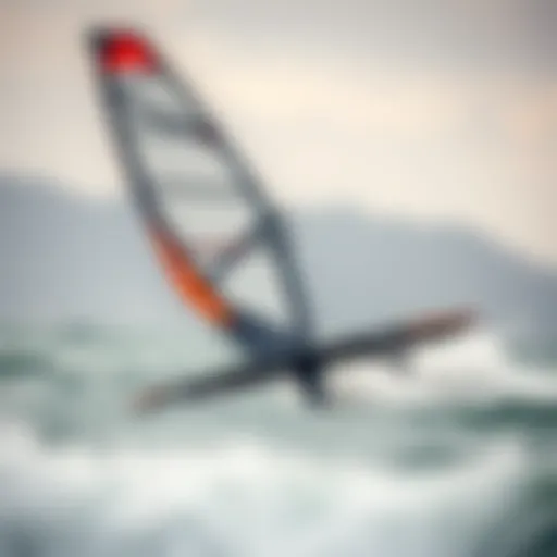 Sleek hydrofoil windsurf board design showcasing advanced aerodynamics